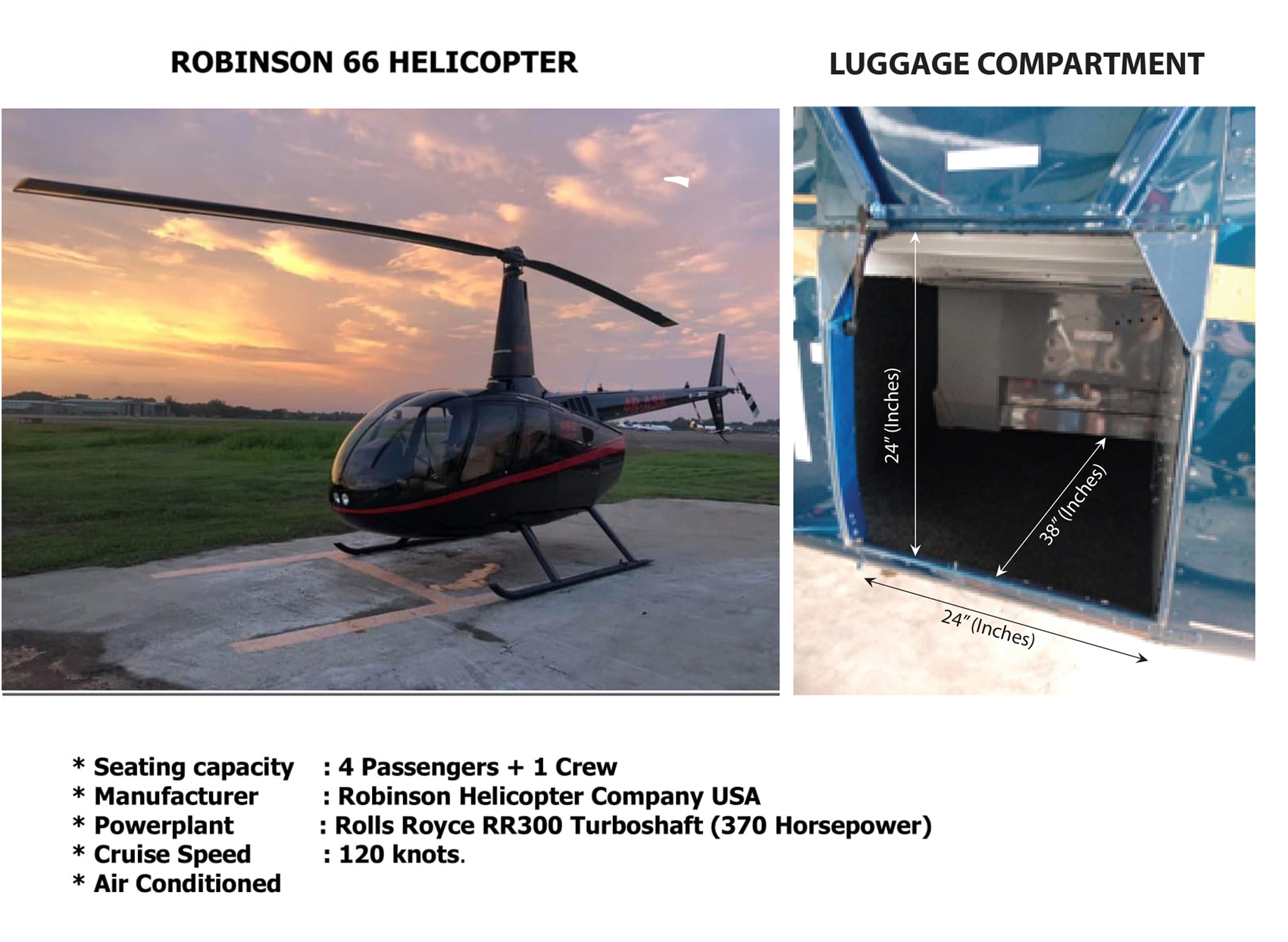 Helicopter Transfer by Robinson R66 (4 Seater)