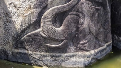 Elephant Pond Carving