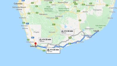 Yala City to Galle City Transfer