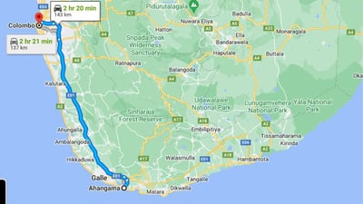 Ahangama City to Colombo City Transfer