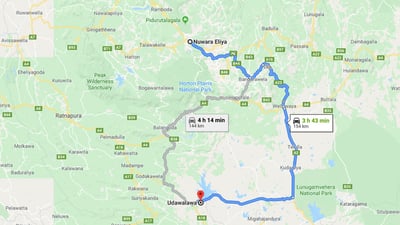 Nuwara Eliya City to Udawalawe City Private Transfer