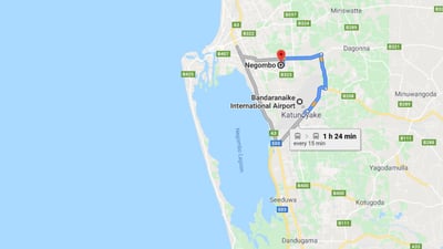 Colombo (CMB) Airport to Negombo City Transfer