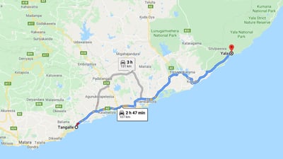 Tangalle City to Yala City Transfer