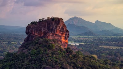 Sigiriya Rock and Countryside from Sigiriya City