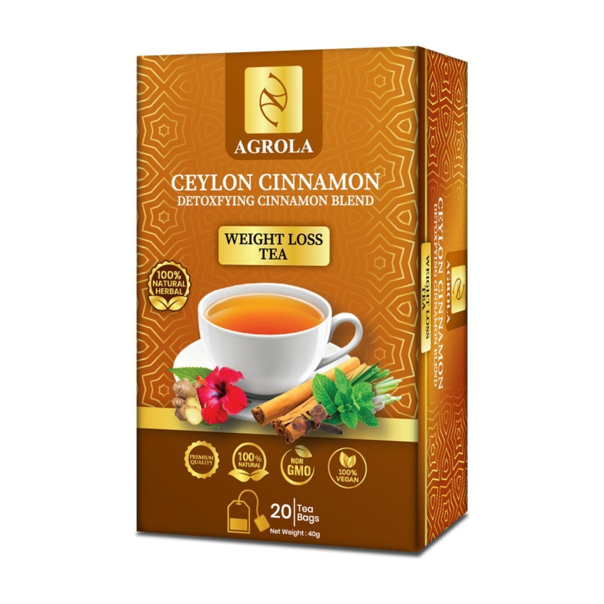 Agrola Ceylon Cinnamon Slimfit Detox Tea (40g) 20 Tea Bags