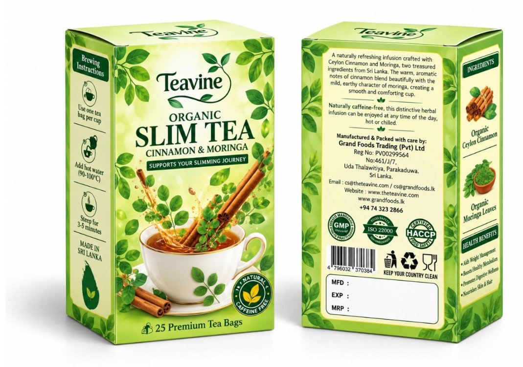 Teavine Organic Ceylon Cinnamon & Moringa Tea (50g) 25 Tea Bags
