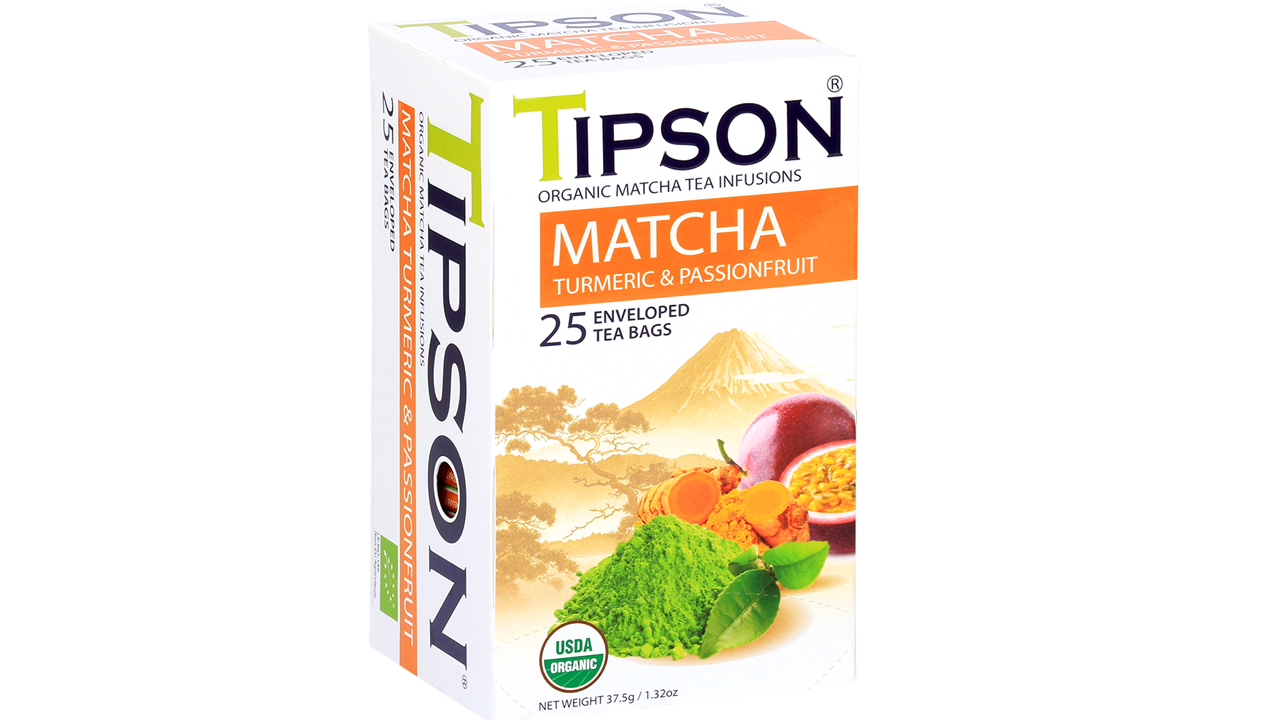 Tipson Matcha Turmeric and Passionfruit Tea (37.5g) 25 Enveloped Tea Bags