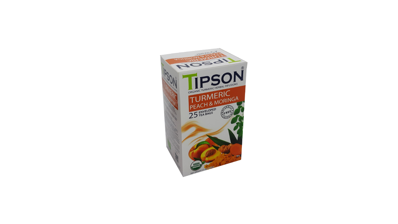 Tipson Turmeric Peach & Moringa 25 Enveloped Tea Bags (37.5g)