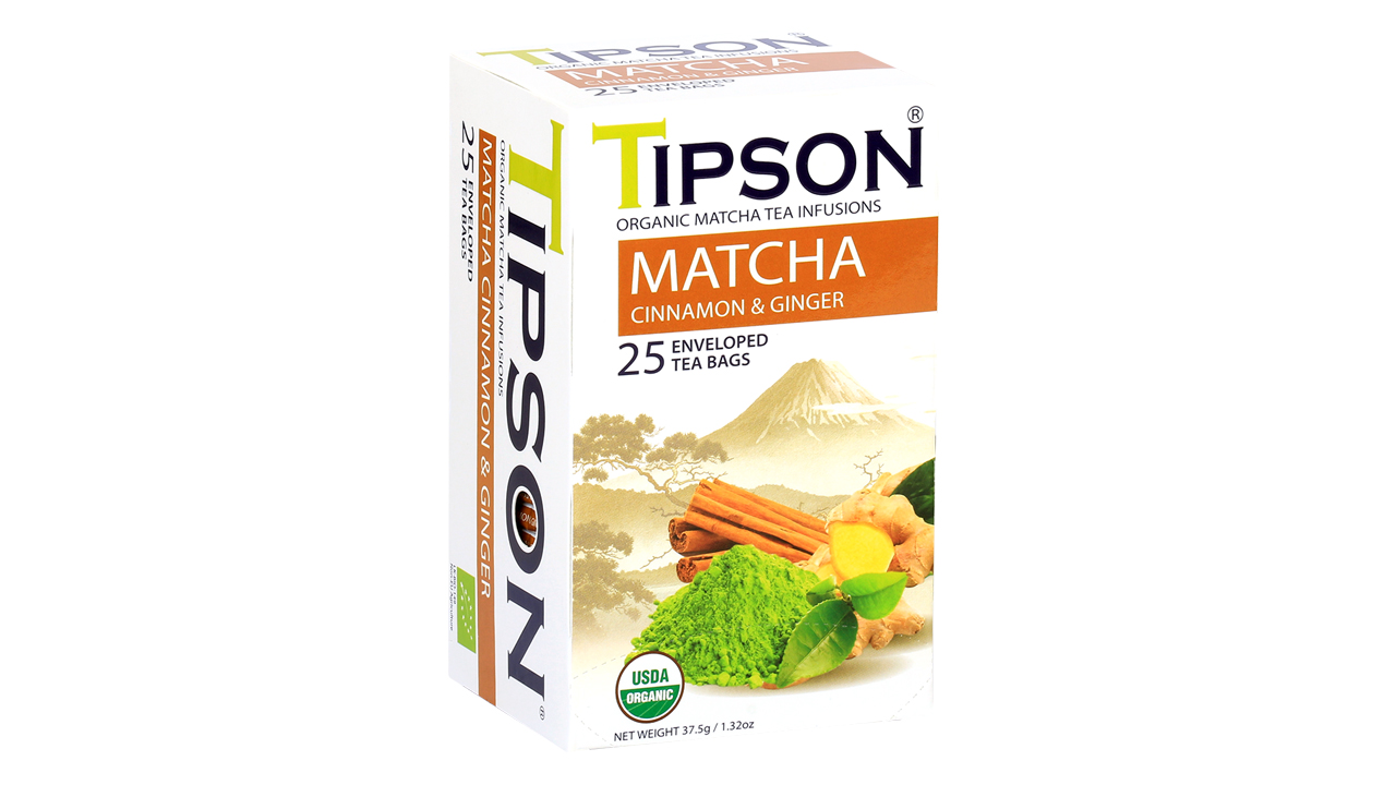 Tipson Organic Matcha Cinnamon & Ginger (37.5g) 25 Tea Bags