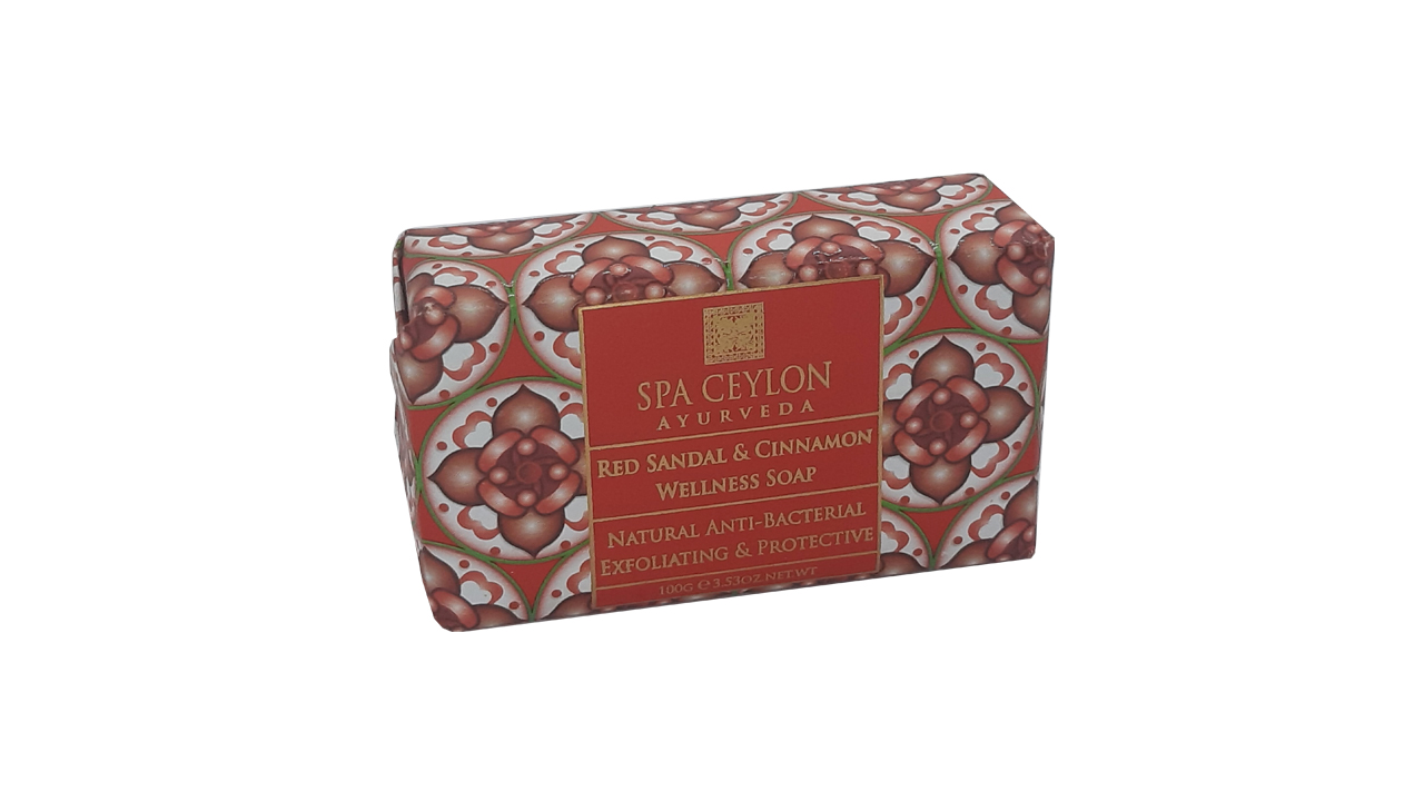 Spa Ceylon Red Sandal and Cinnamon Anti-bacterial Exfoliating Wellness Soap (100g)