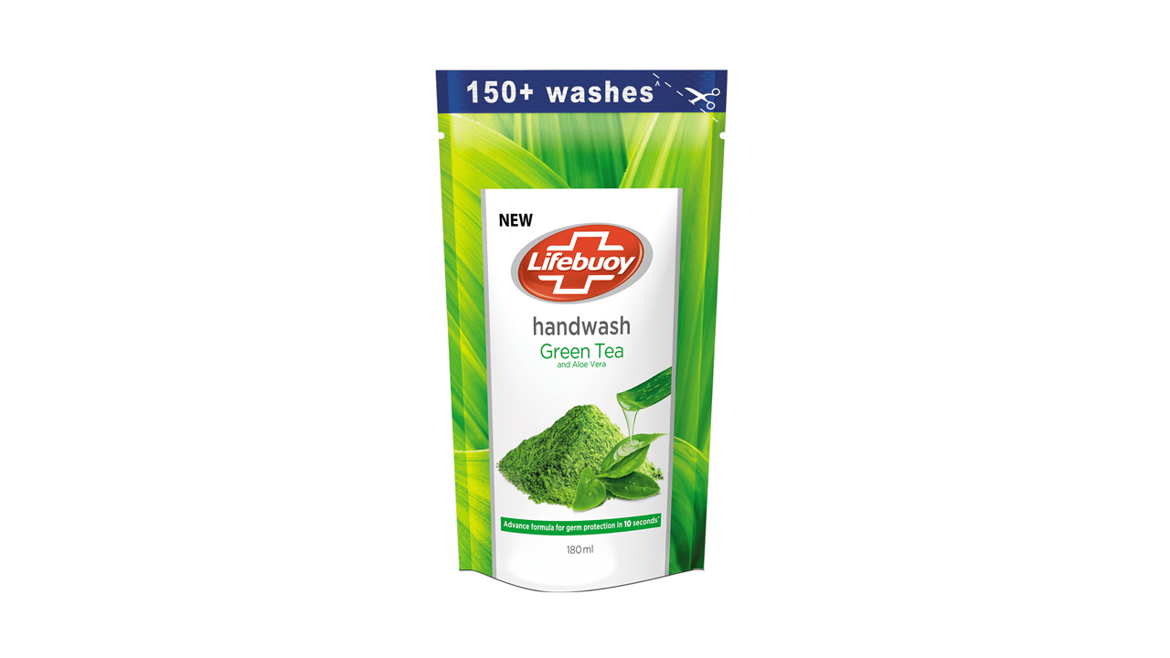 Lifebuoy Green Tea With Aloe Vera Handwash Refill Pouch (180ml)