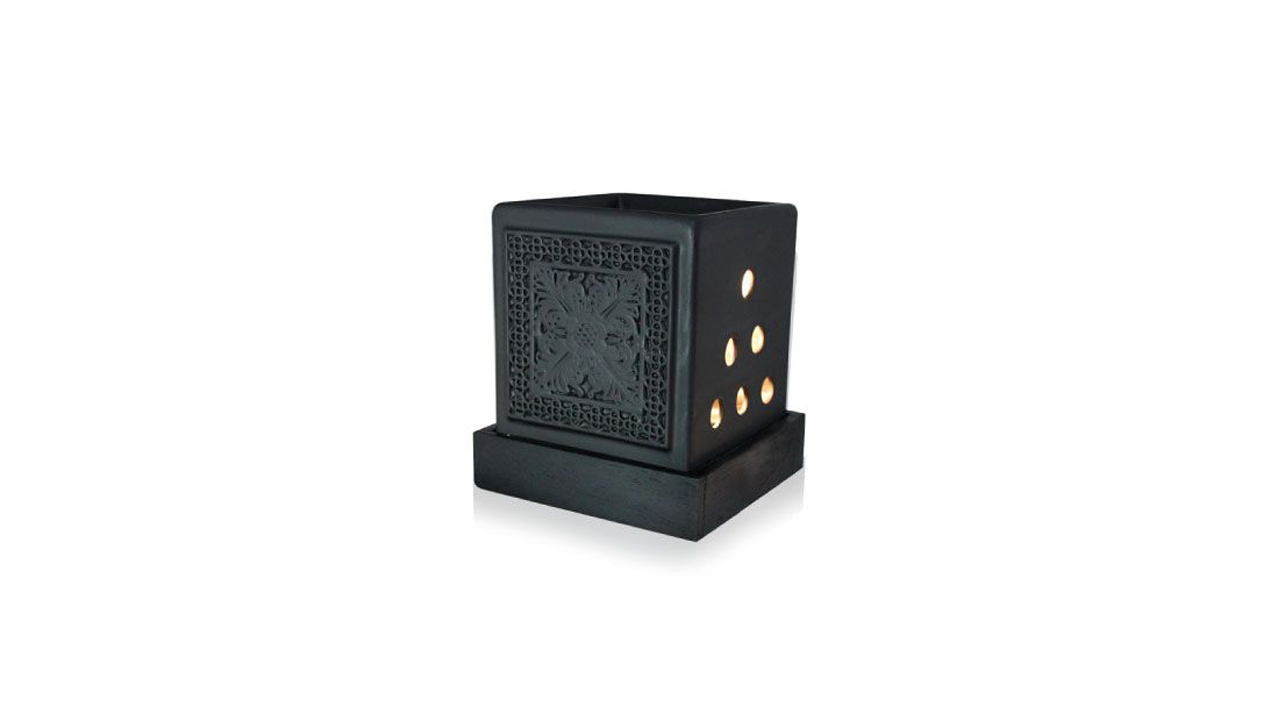 Spa Ceylon Kandyan Black Stoneware Oil Burners (Electric)