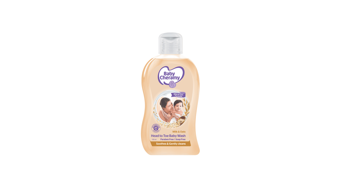 Baby Cheramy Milk And Oats Head to Toe Baby Wash (100ml)