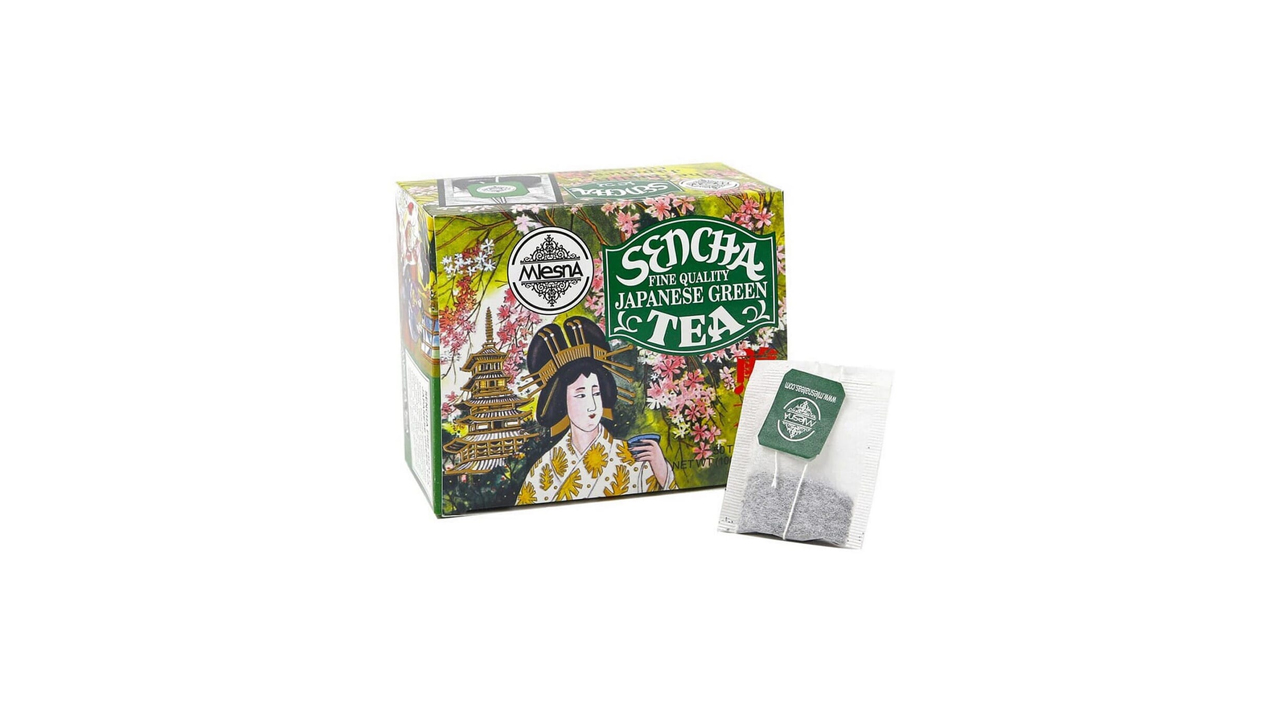Mlesna Tea Sencha Japanese Green Tea 50 Tea Bags (100g) String & Tag