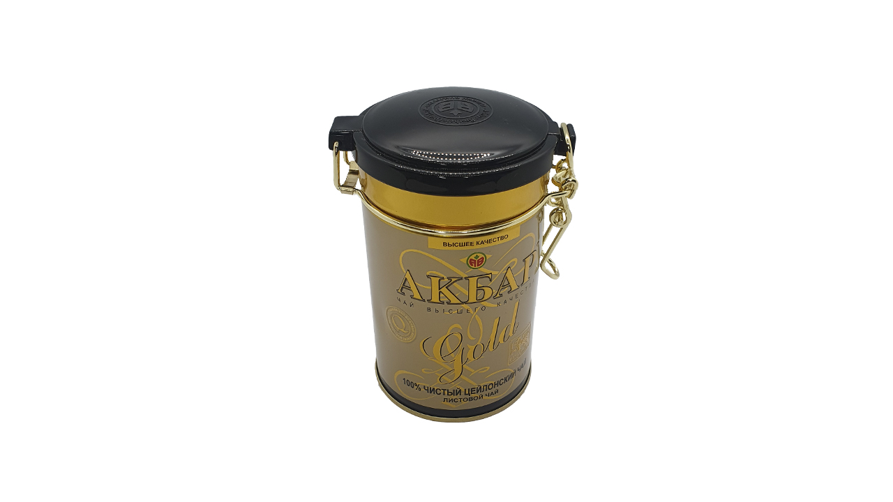Akbar Premium Quality Gold Leaf Tea Caddy