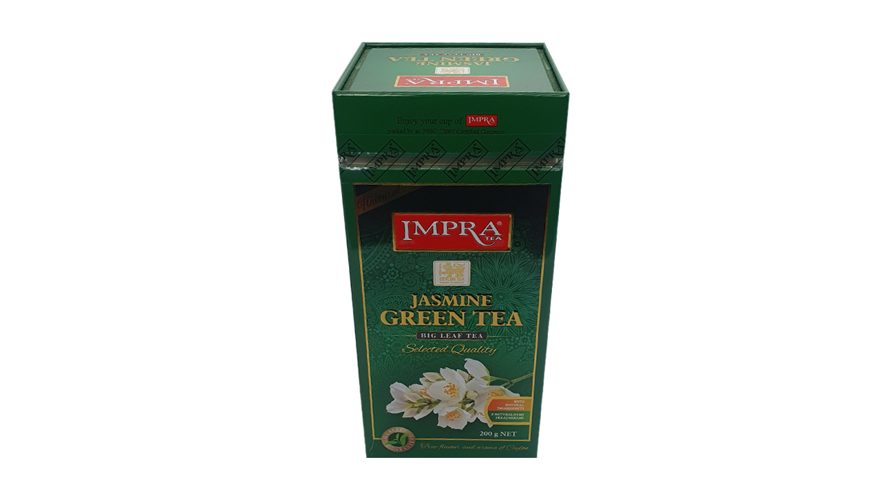 Impra Jasmine Green Tea Big Leaf (200g) Meatal Caddy