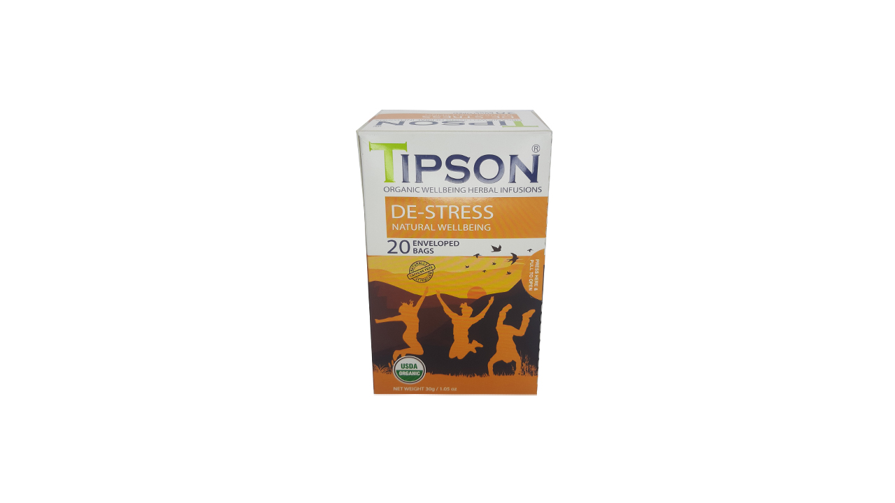 Tipson De-Stress Natural Wellbeing  (30g) 20 Enveloped Tea Bags