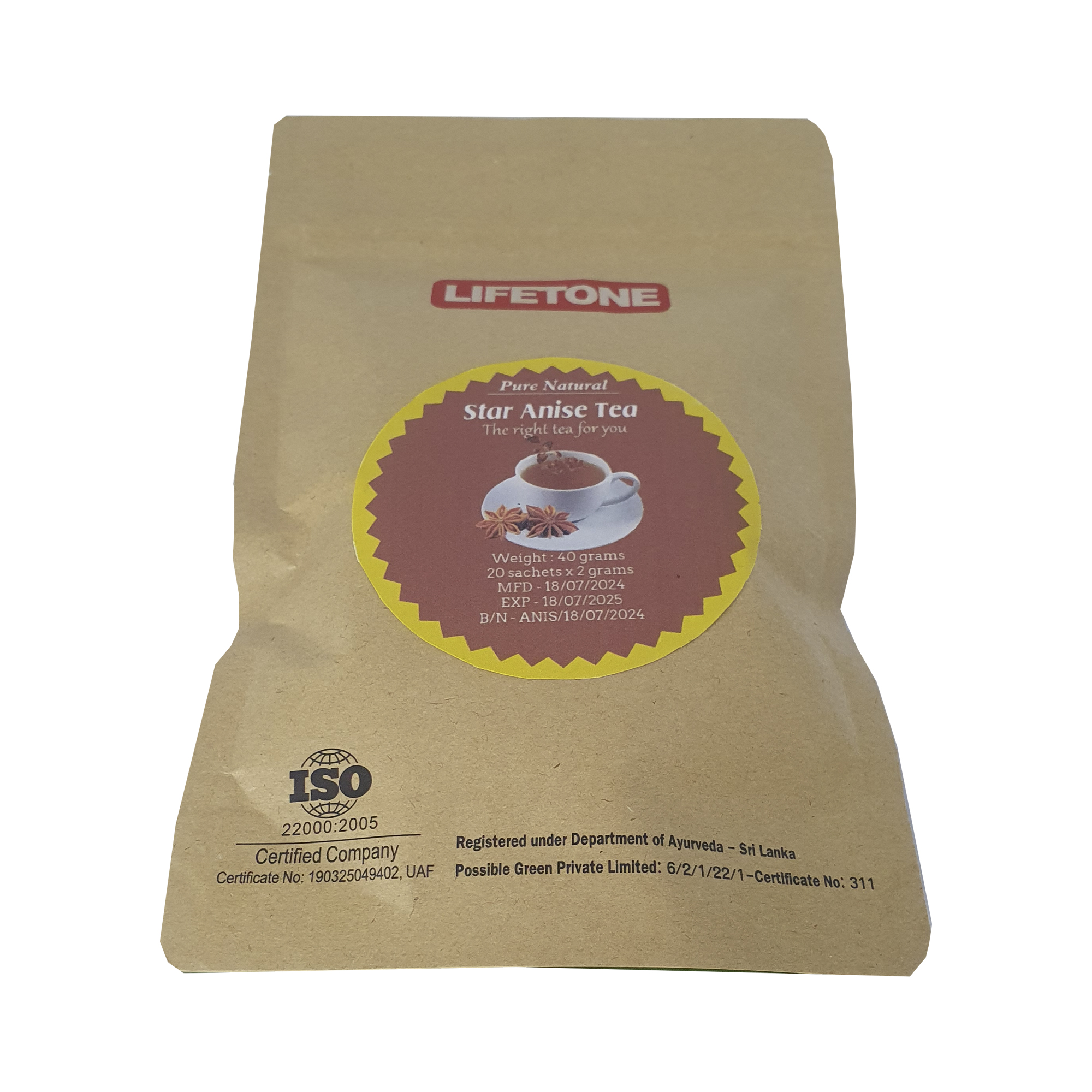 Lifetone Star Anise Tea (40g) 20 Tea Bags