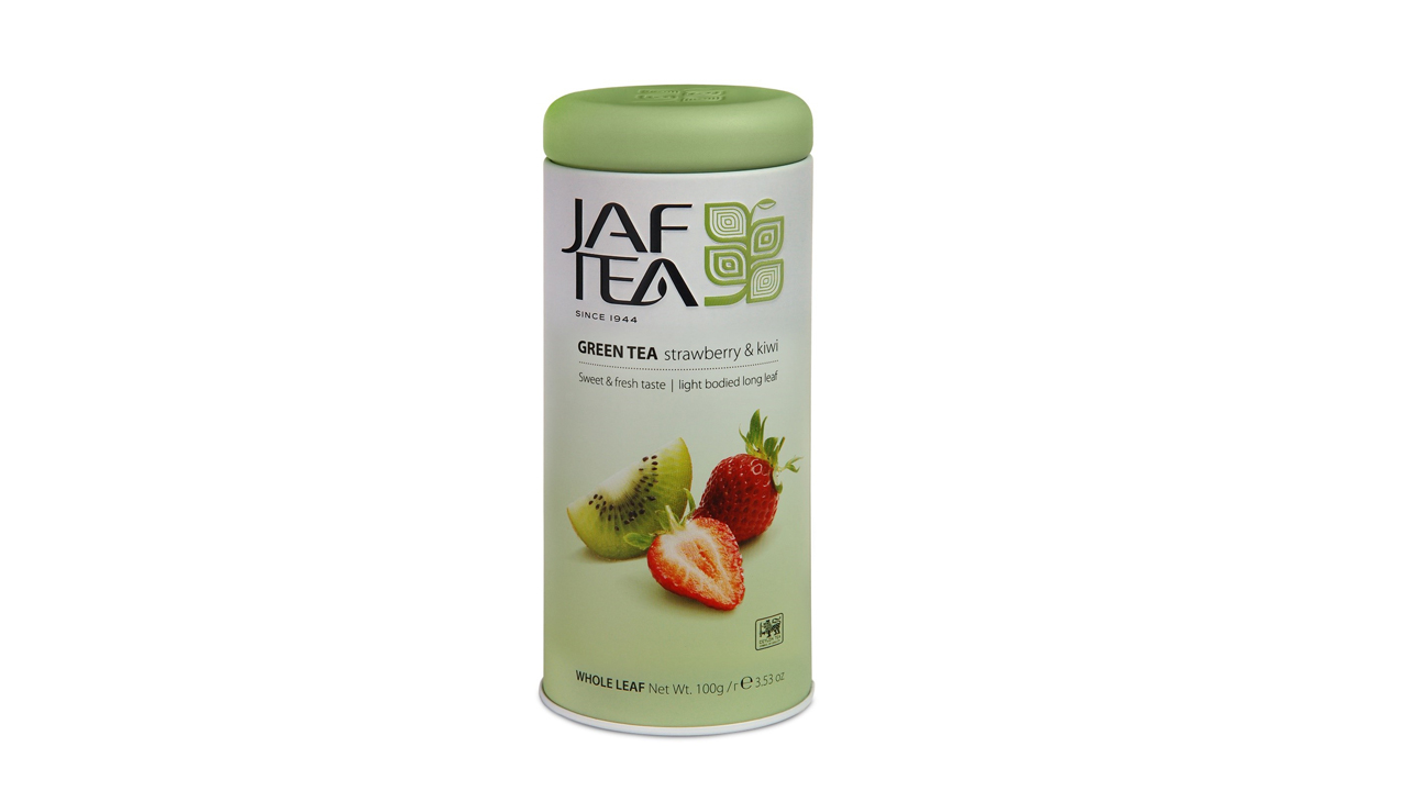Jaf Tea Pure Green Collection Strawberry and Kiwi Caddy (100g)