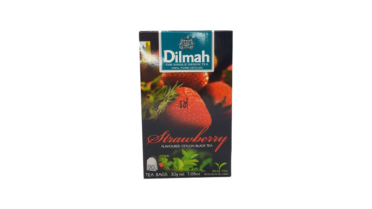 Dilmah Strawberry Flavored Ceylon Black Tea (30g) 20 Tea Bags