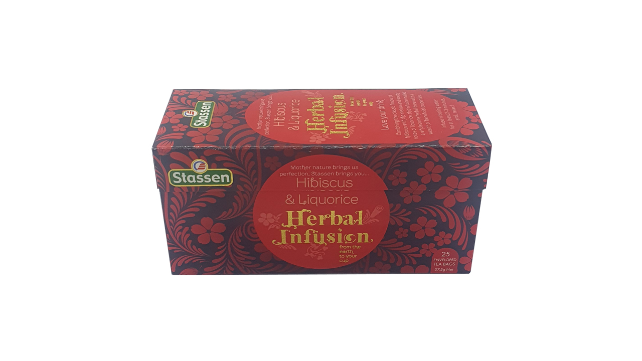 Stassen Hibiscus and Liquorice Herbal Infusion Tea (37.5g) 25 Tea Bags Pack Of 4