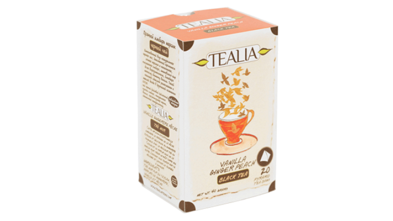 Tealia Vanilla Ginger Peach (40g) 20 Pyramid Tea Bags