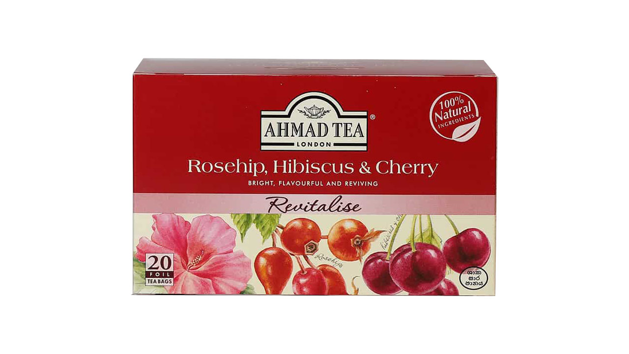 Ahmad Tea Rosehip with Hibiscus and Cherry Tea (40g) 20 Foil Tea Bags