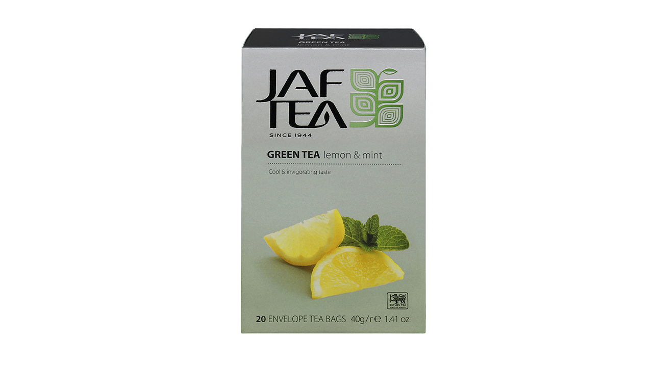 Jaf Tea Lemon & Mint  Green Tea (40g) 20 Foil Envelope Tea Bags