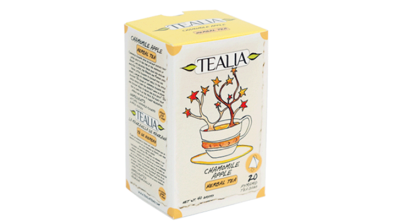 Tealia Chamomile Apple (40g) 20 Pyramid Envelope Tea Bags