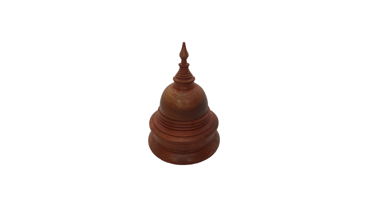 Lakpura® Buddha Stupas Wood Color (H-4 inch W-3 inch)