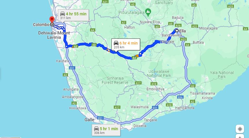 Ella City to Colombo (CMB) Airport Private Transfer