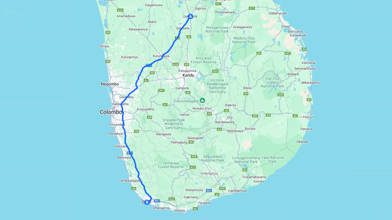 Dambulla City to Galle City Private Transfer