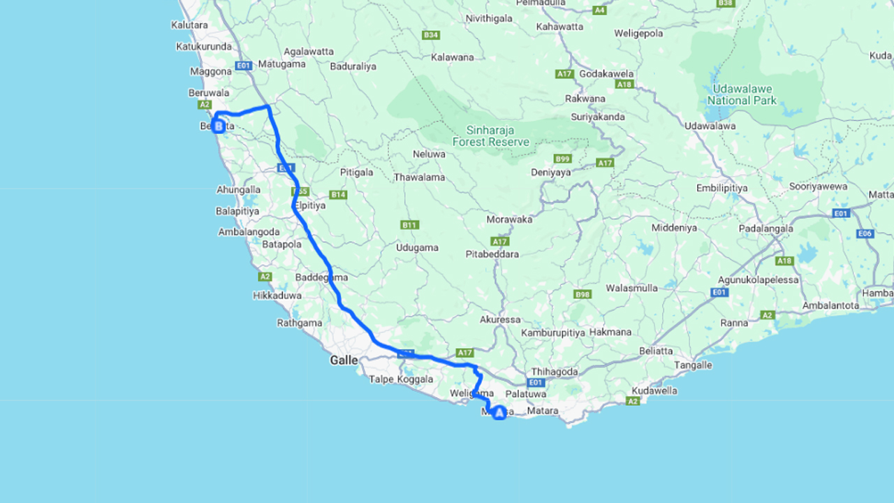 Mirissa City to Bentota City Private Transfer