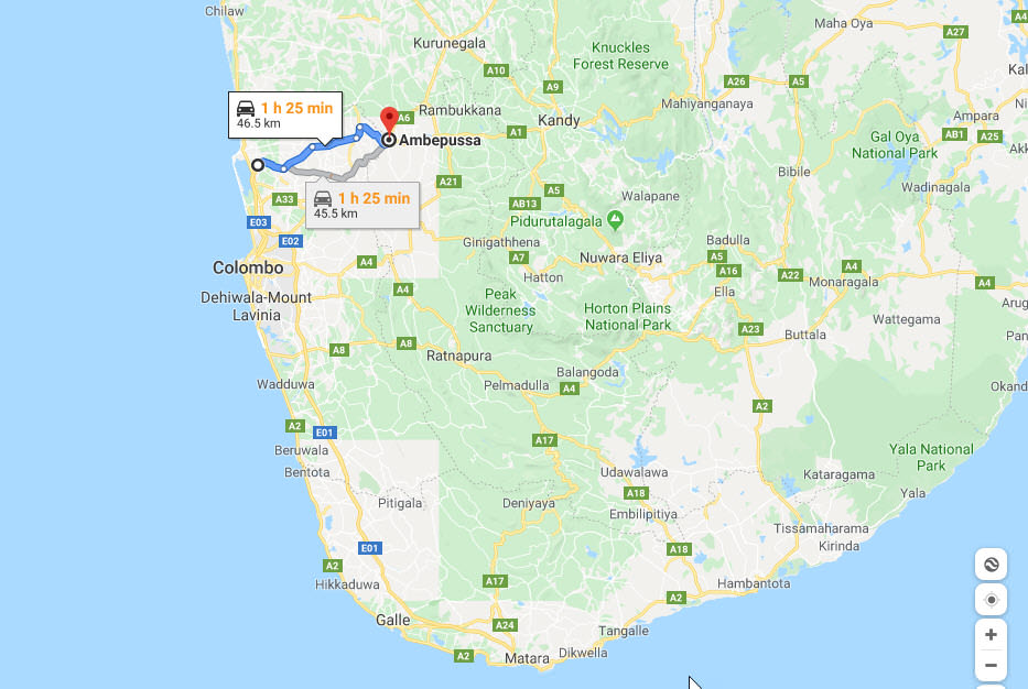 Transfer between Colombo Airport (CMB) and Heritage Ambepussa, Ambepussa City