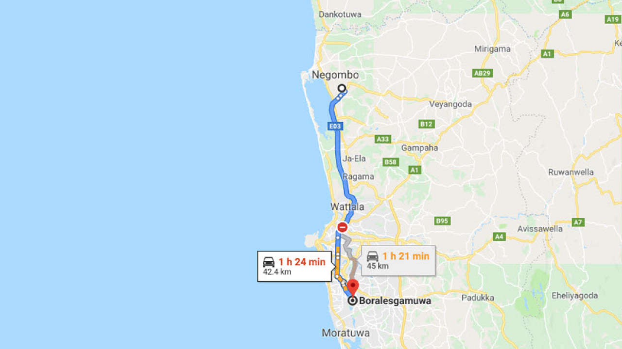 Transfer between Colombo Airport (CMB) and Sanasuma, Boralesgamuwa City