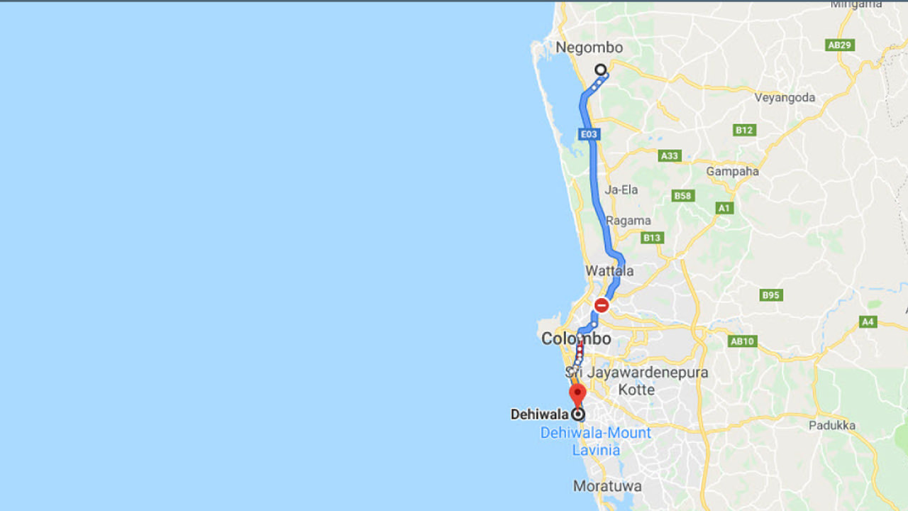 Transfer between Colombo Airport (CMB) and Vesta Village, Dehiwala City
