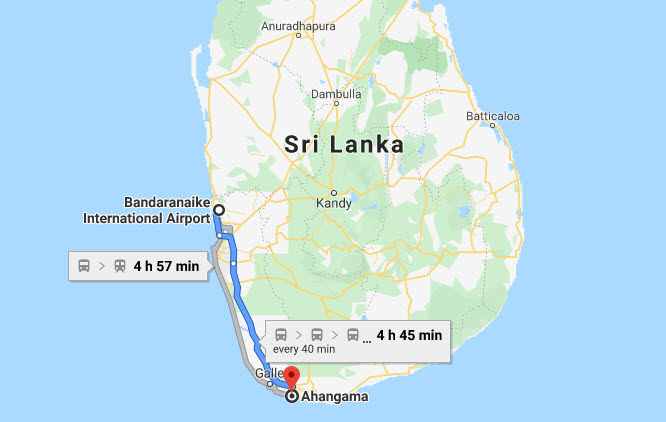 Transfer between Colombo Airport (CMB) and Ahangama House, Ahangama City