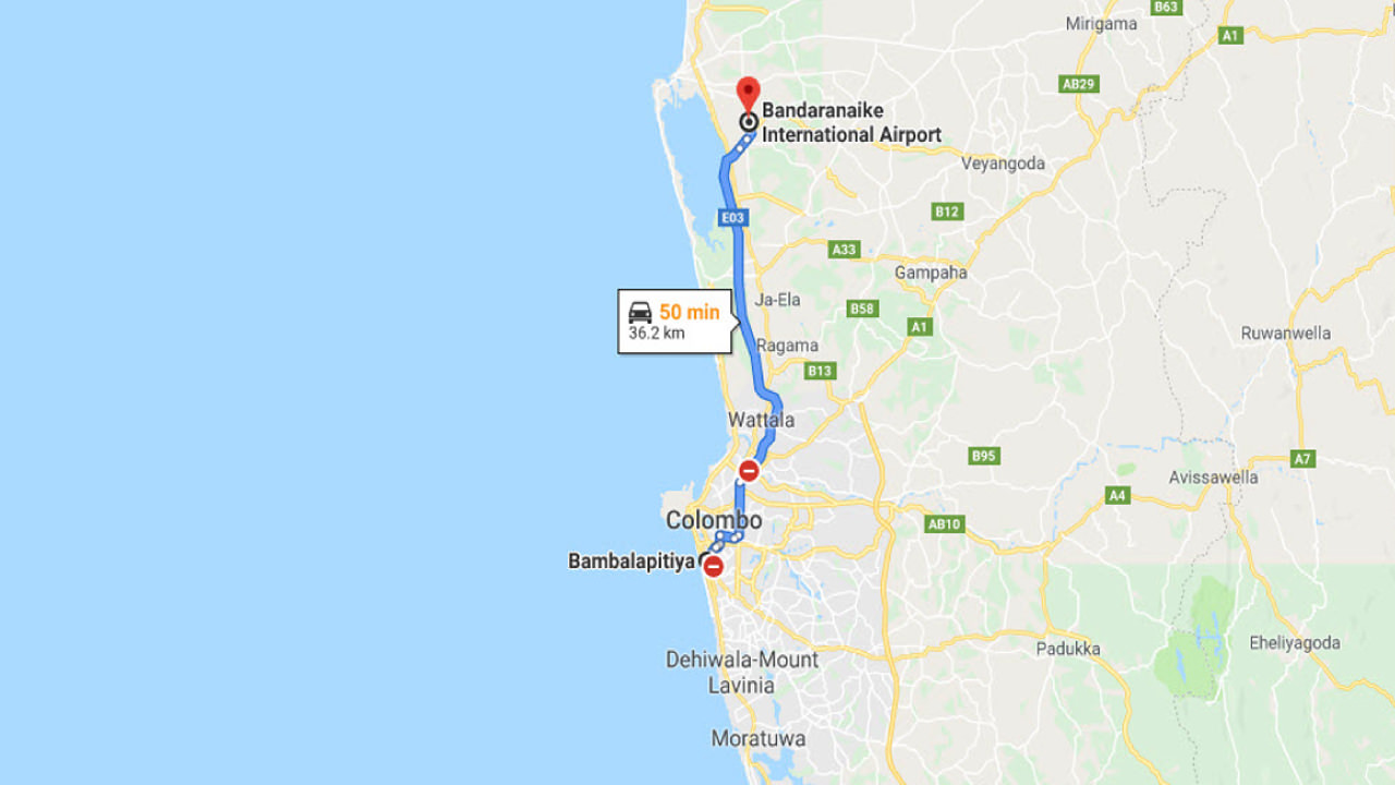 Transfer between Colombo Airport (CMB) and Akara Suites and Apartments, Bambalapitiya City