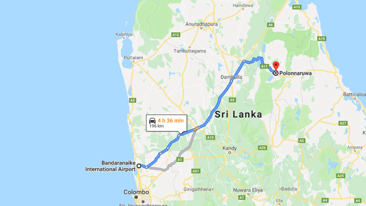 Transfer between Colombo Airport (CMB) and The Village, Polonnaruwa City