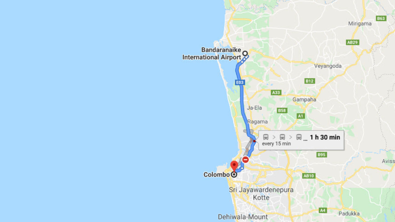 Colombo Airport (CMB) to Fairway Colombo Private Transfer