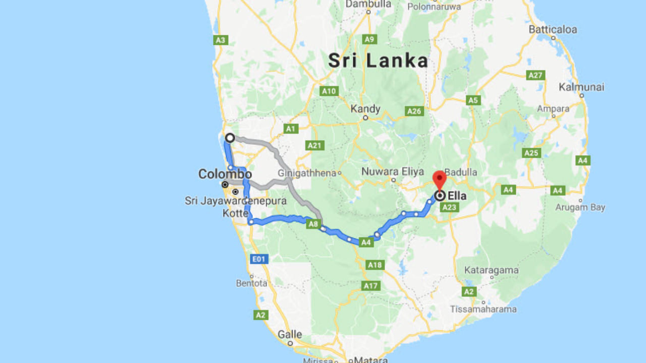 Transfer between Colombo Airport (CMB) and Ella Upper Hill, Ella City