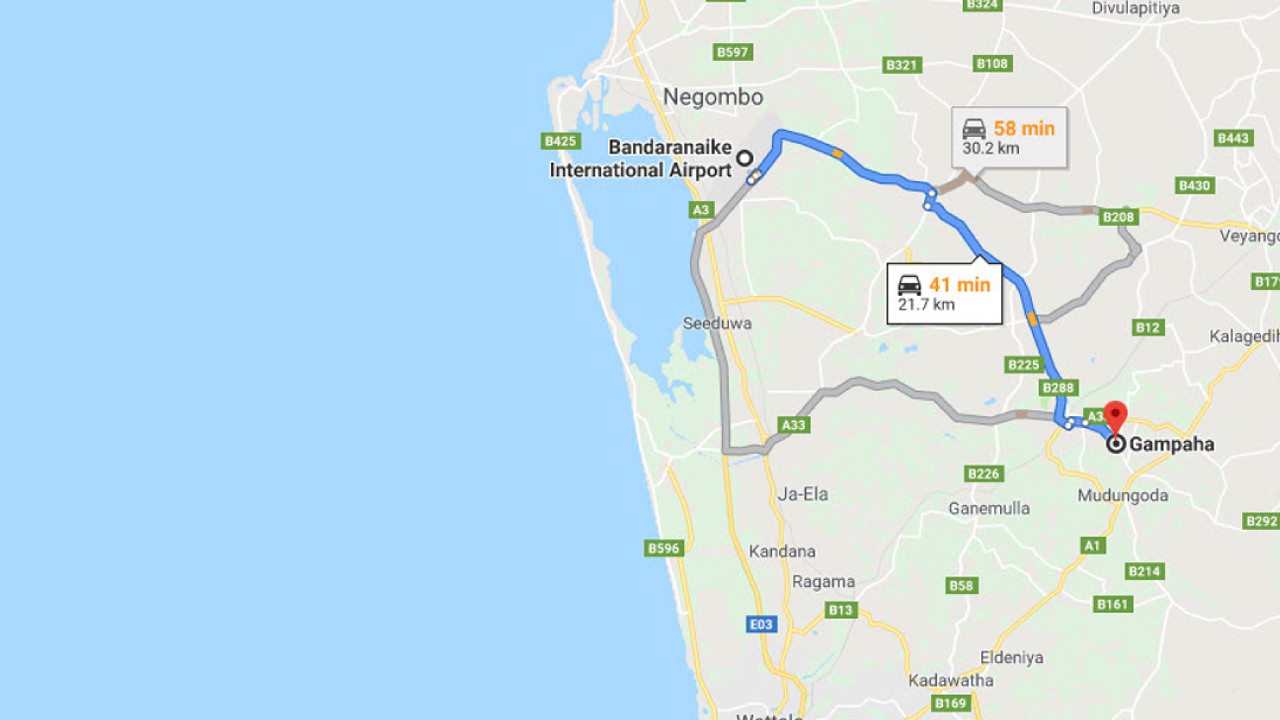 Transfer between Colombo Airport (CMB) and The Pineapple Villa, Gampaha City