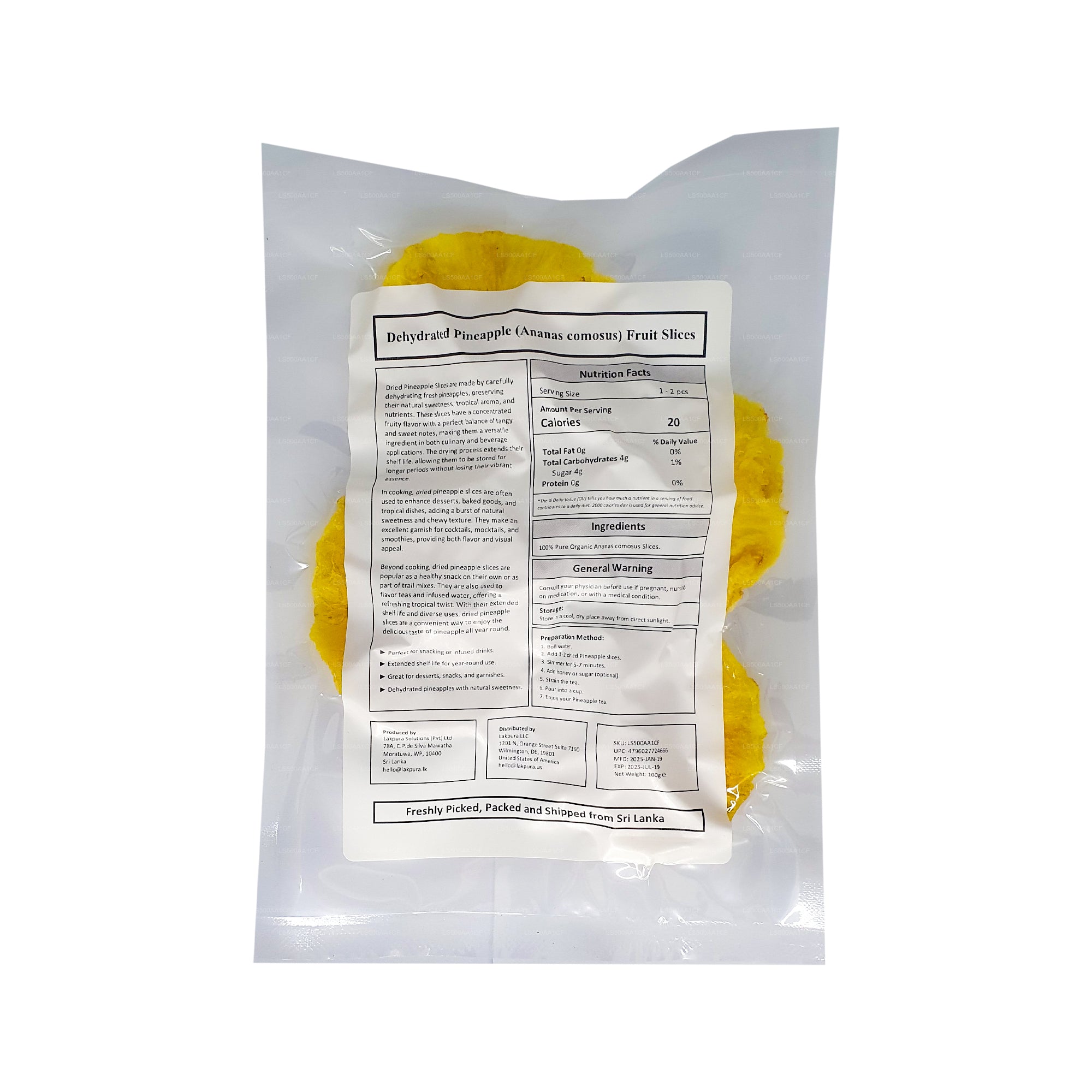 Lakpura Dehydrated Pineapple Slices