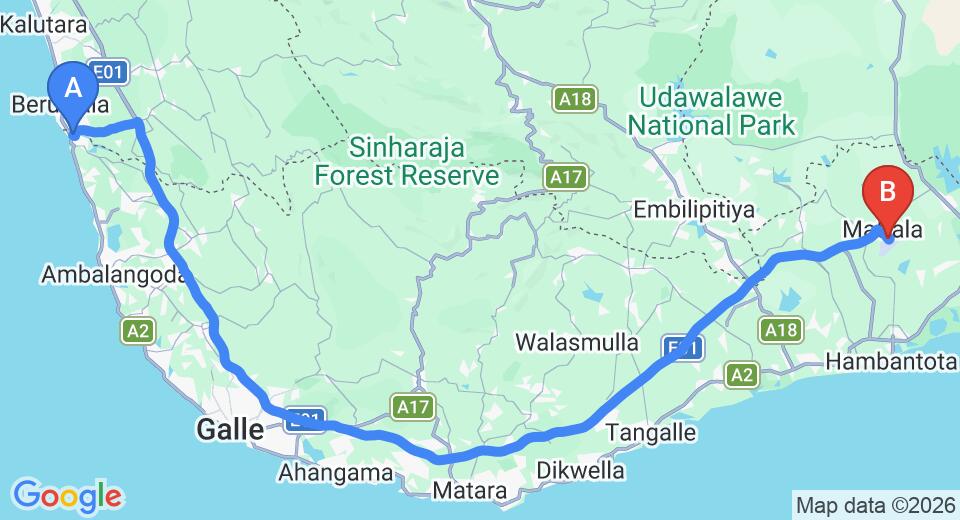 Aluthgama City to Mattala (HRI) Airport Private Transfer