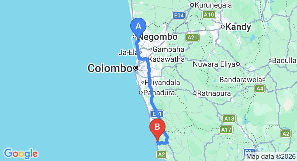 Transfer between Colombo Airport (CMB) and Maduganga Villa Amazing Island Resort, Balapitiya