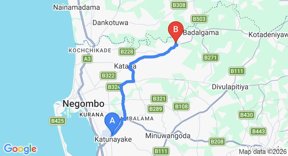 Colombo (CMB) Airport to Akaragama City Private Transfer