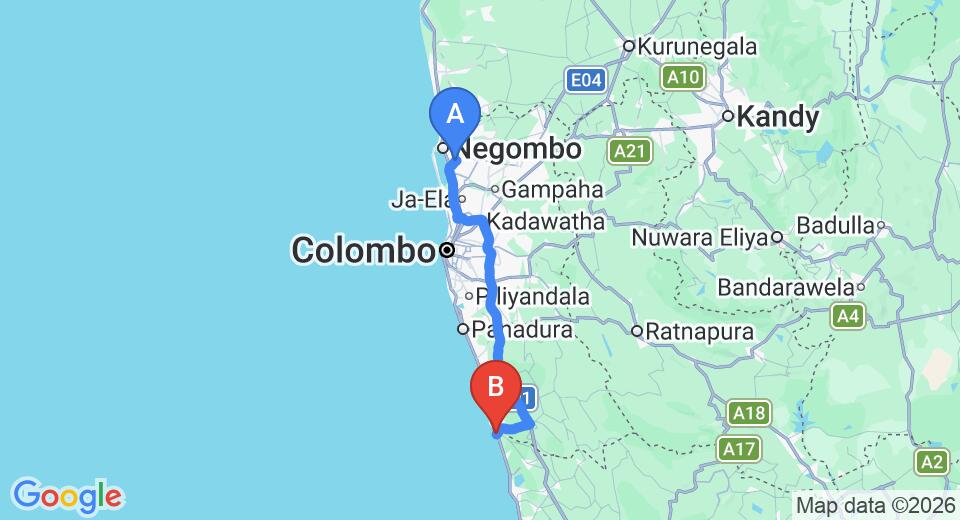 Transfer between Colombo (CMB) Airport and Cinnamon Bentota Beach, Bentota