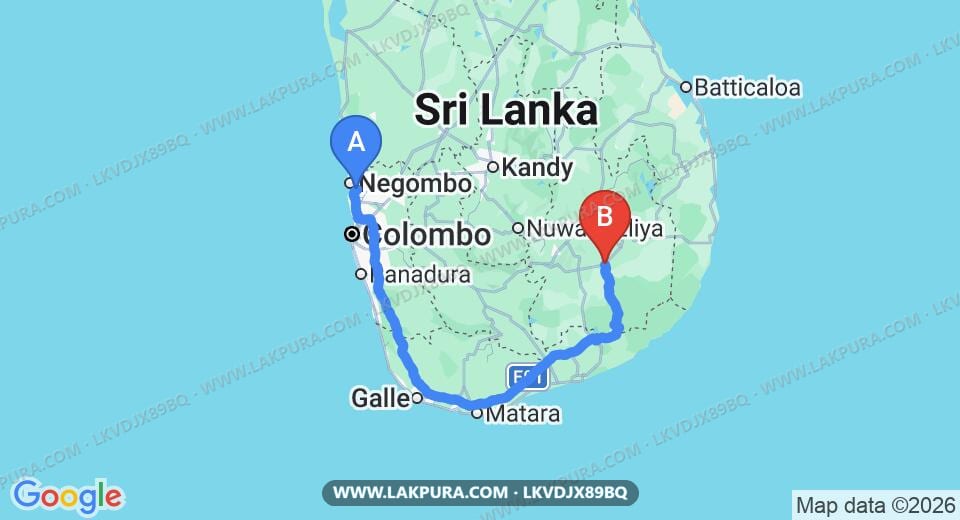 Colombo (CMB) Airport to Buttala City Private Transfer