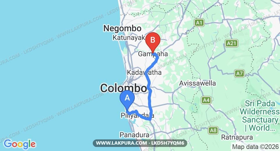 Ratmalana (RML) Airport to Gampaha City Private Transfer