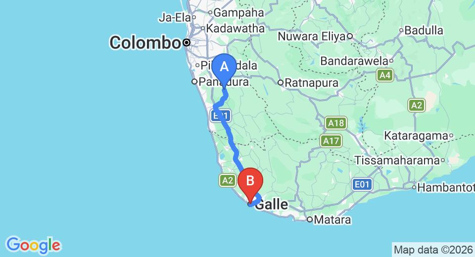 Yala City to Galle City Transfer